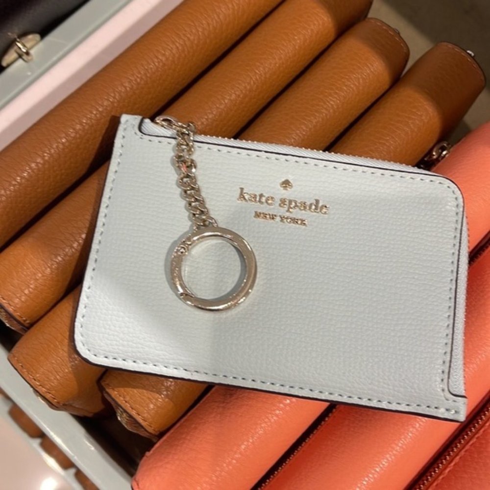 Kate Spade Darcy Medium L-Zip Card Holder Blue Glow - Picture 16 of 16